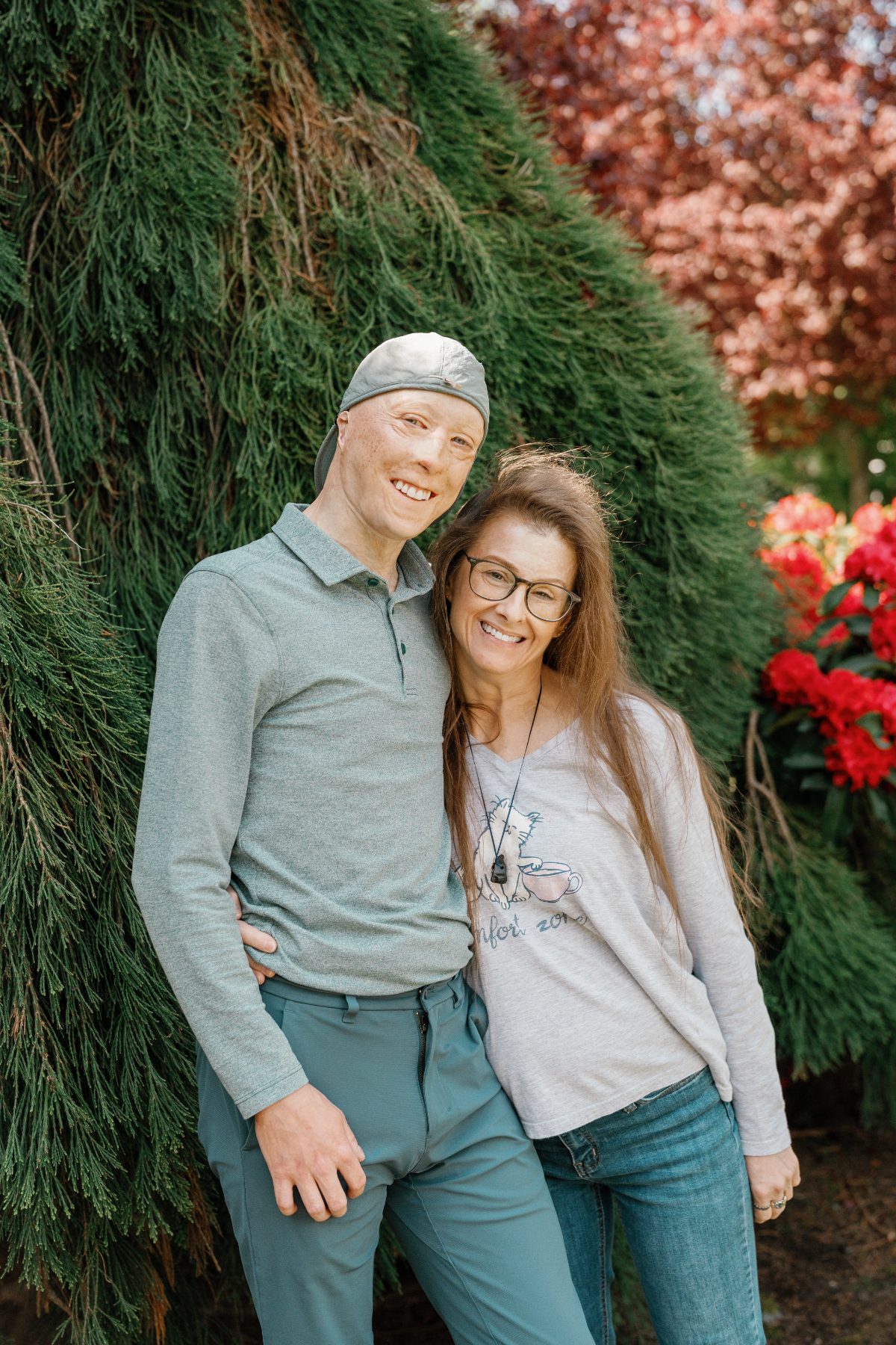 A survivor and his partner at the National Forum