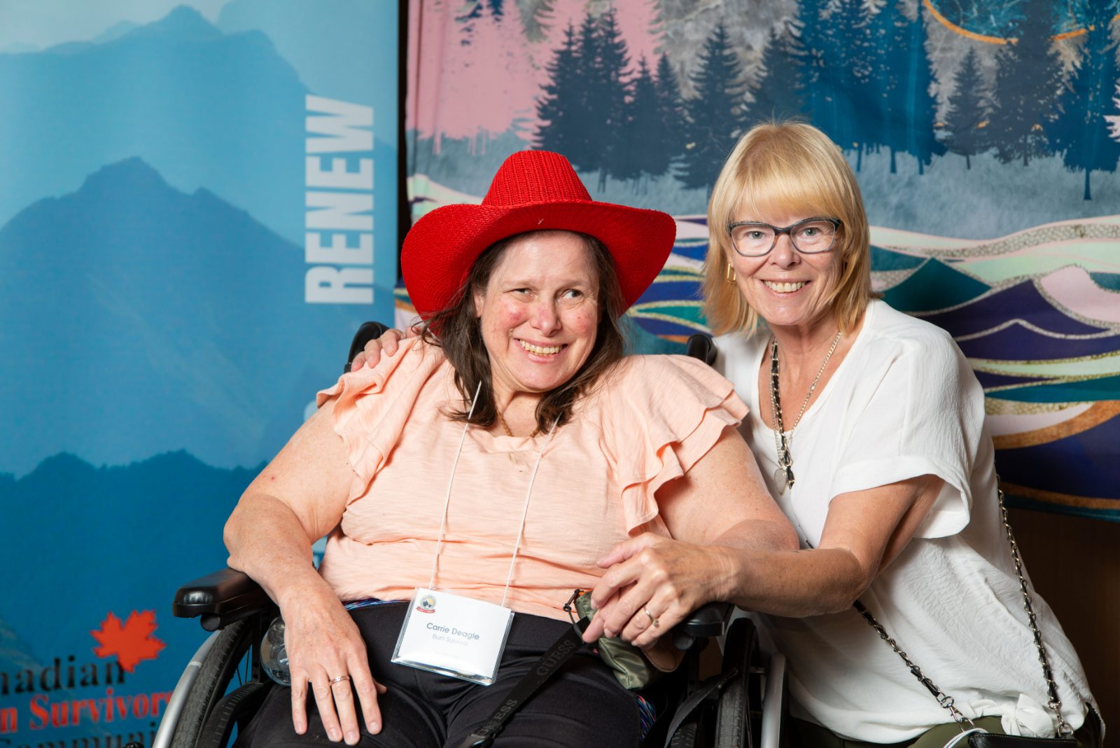 Two friends together at the National Forum