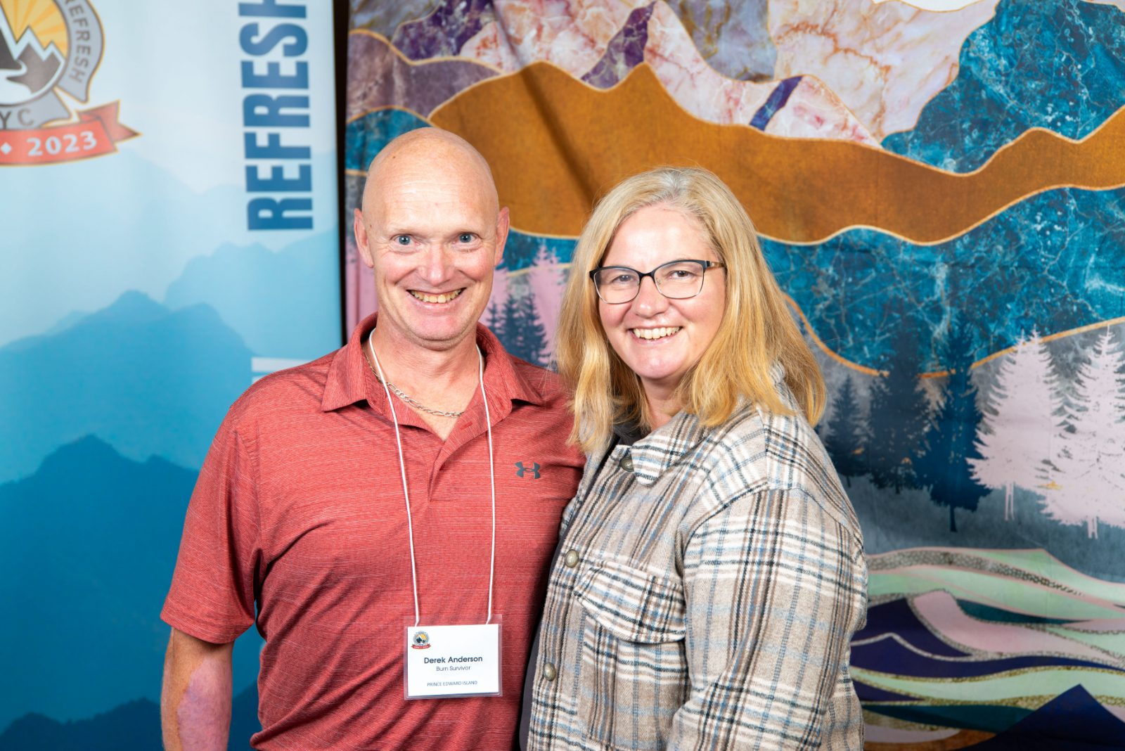 Derek Anderson and his wife at the National Forum