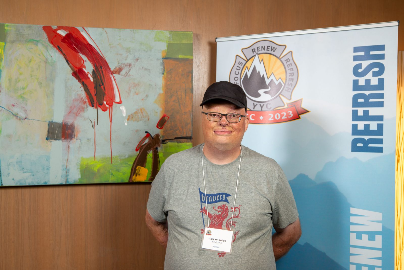 A burn survivor at the National Forum