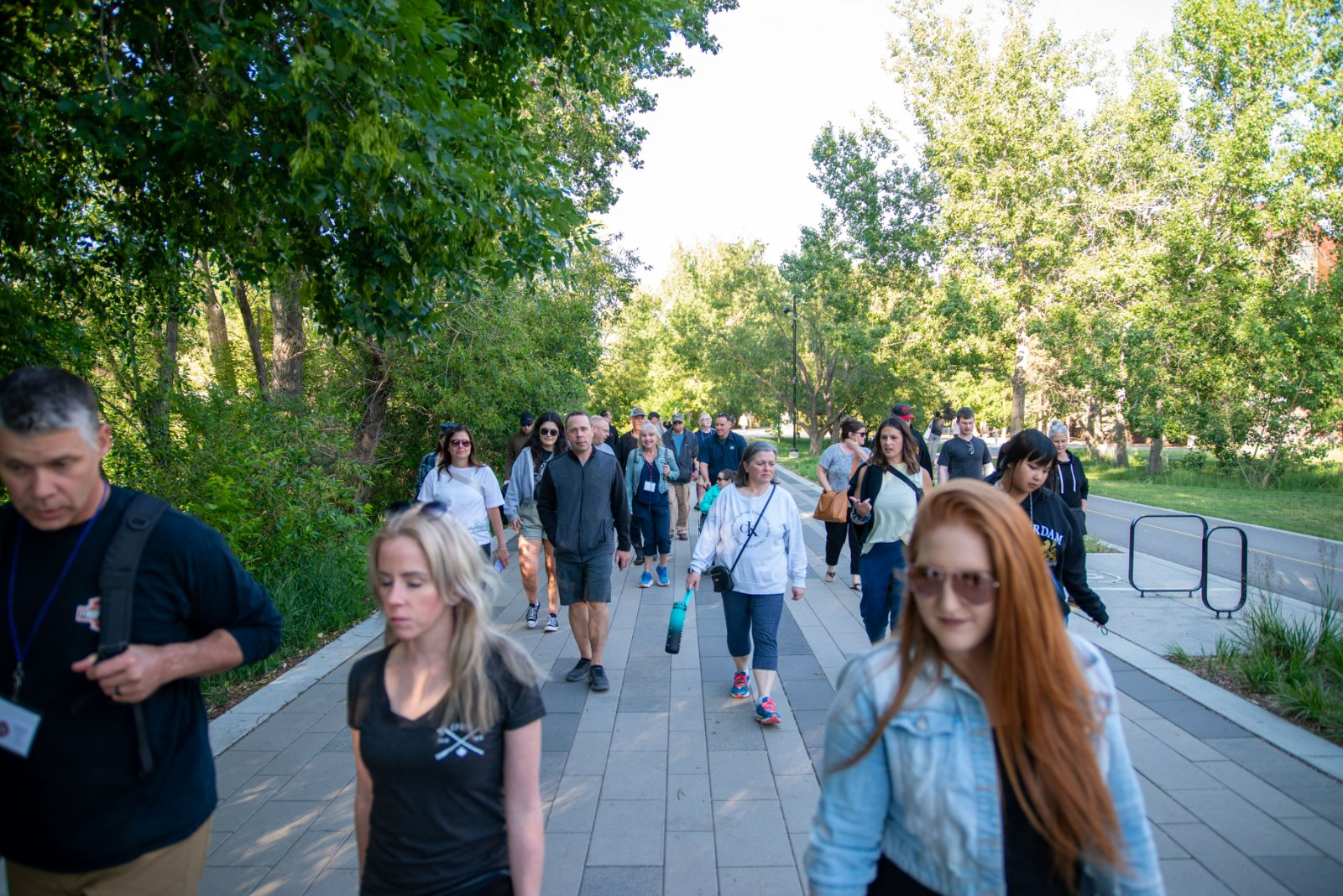 Two survivors walking together during the Forum